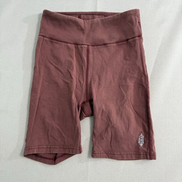 FP Movement Free People Running Biker Shorts Size XS  Women Burgundy - Picture 1 of 7